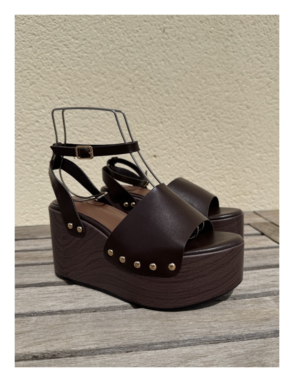 Sandalias con plataforma de Madera Vera Brown