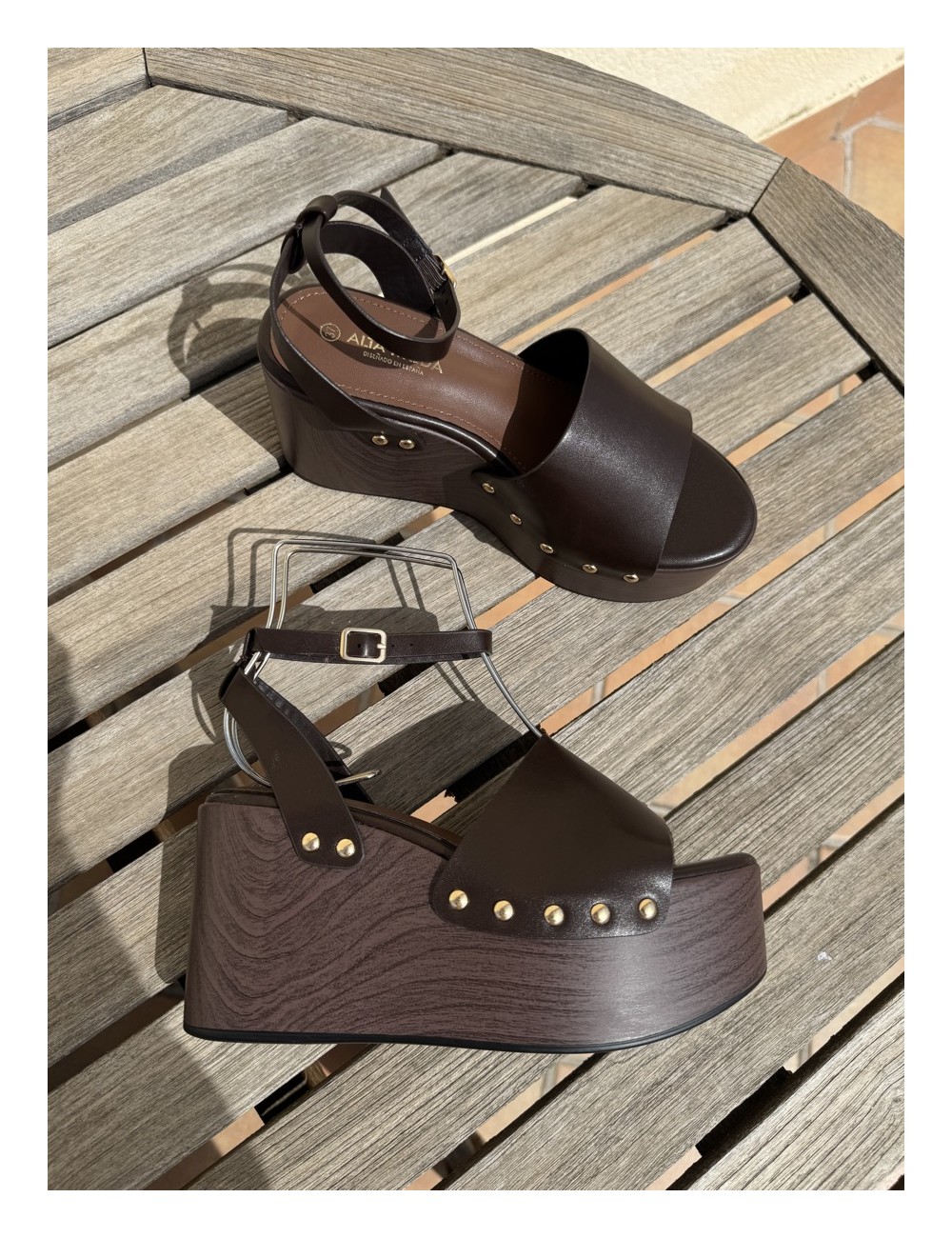 Sandalias con plataforma de Madera Vera Brown