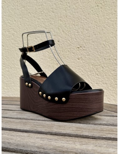 Sandalias con plataforma de Madera Vera Noir