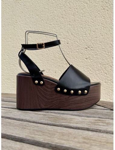 Sandalias con plataforma de Madera Vera Noir