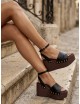 Sandalias con plataforma de Madera Vera Noir