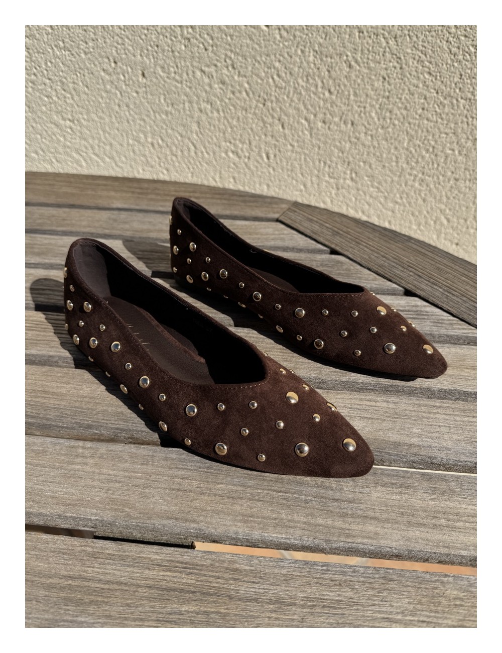 Bailarina Marrón Tachas Triel Brown