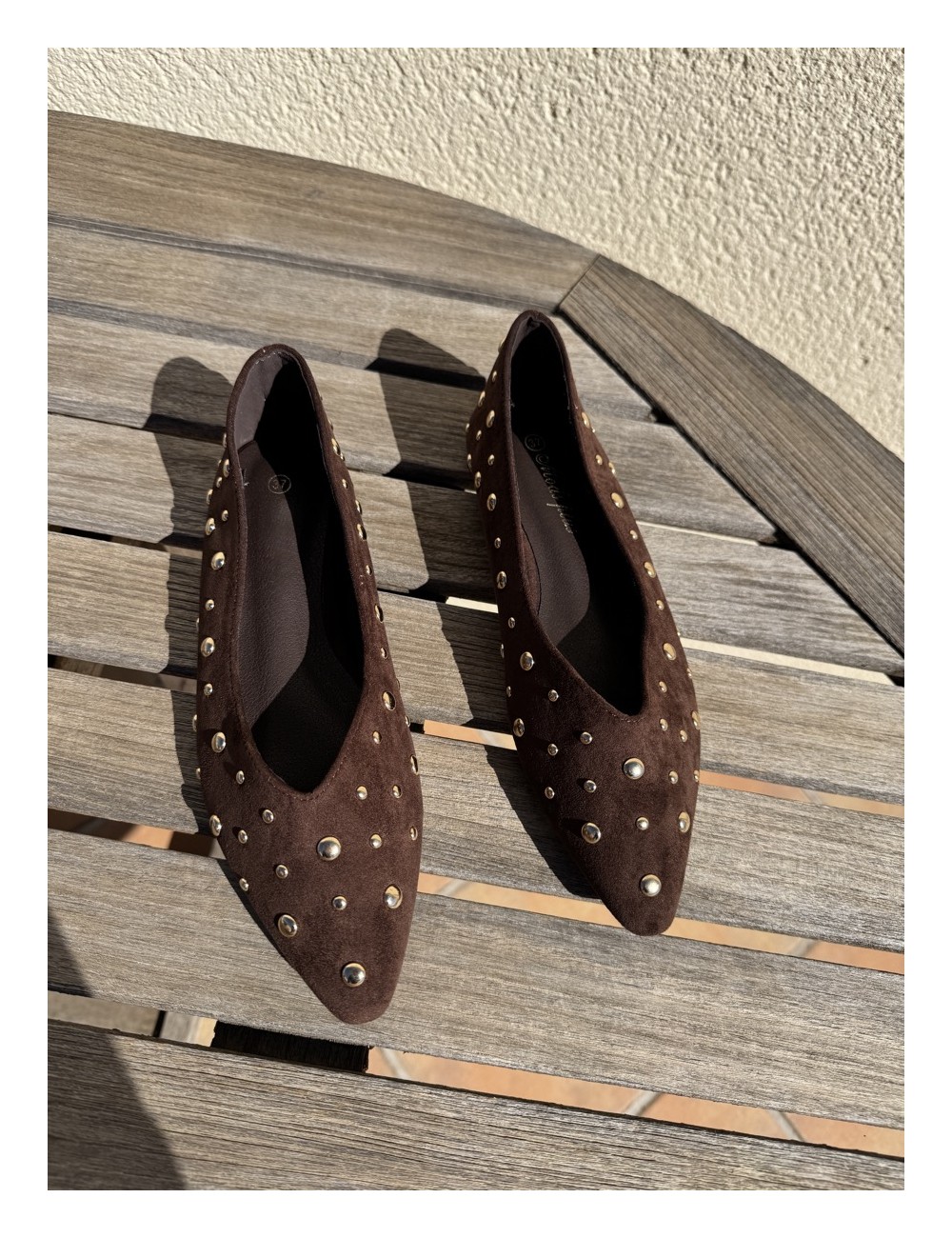 Bailarina Marrón Tachas Triel Brown