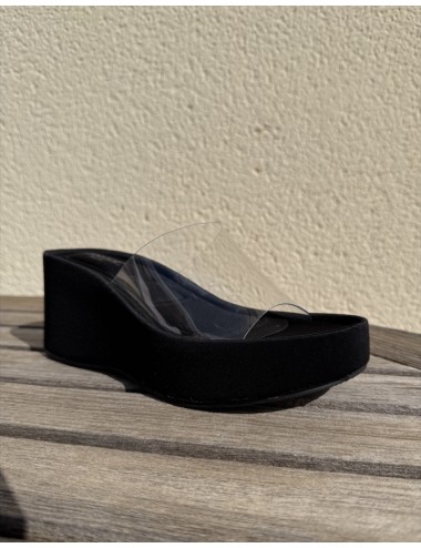Sandalias Wedge con pala Transparente Bella Noir