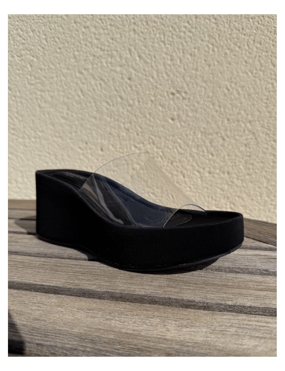 Sandalias Wedge con pala Transparente Bella Noir