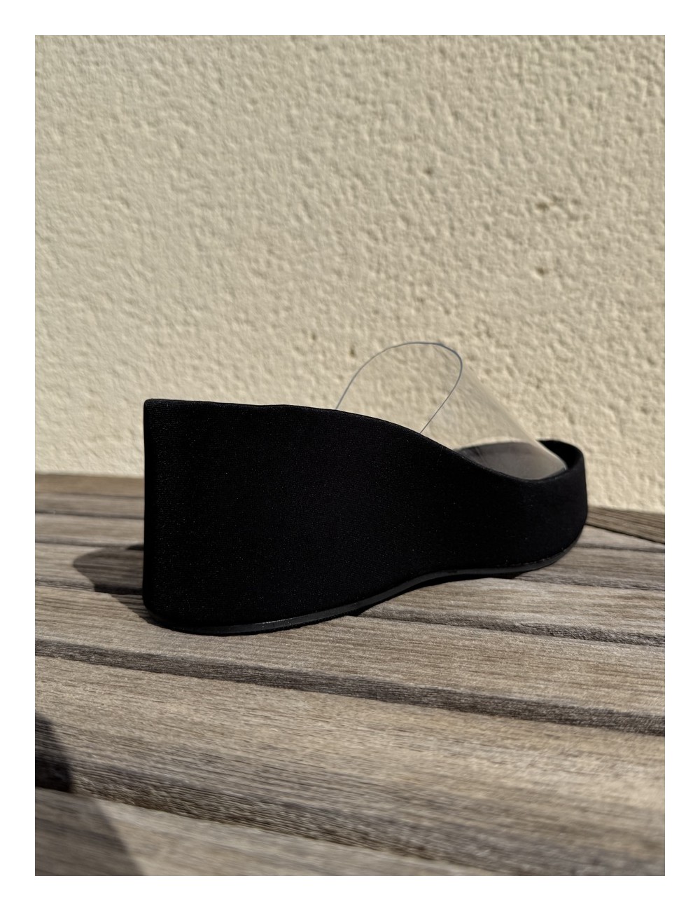 Sandalias Wedge con pala Transparente Bella Noir