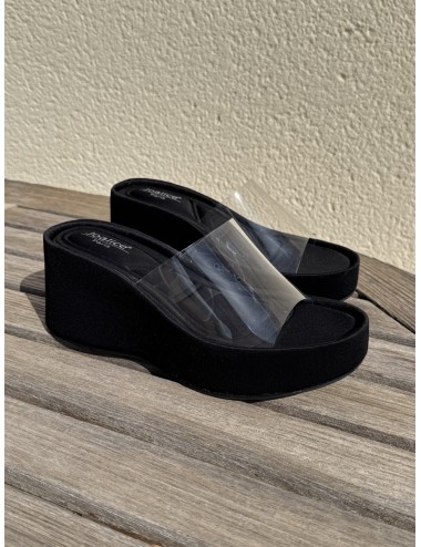 Sandalias Wedge con pala Transparente Bella Noir