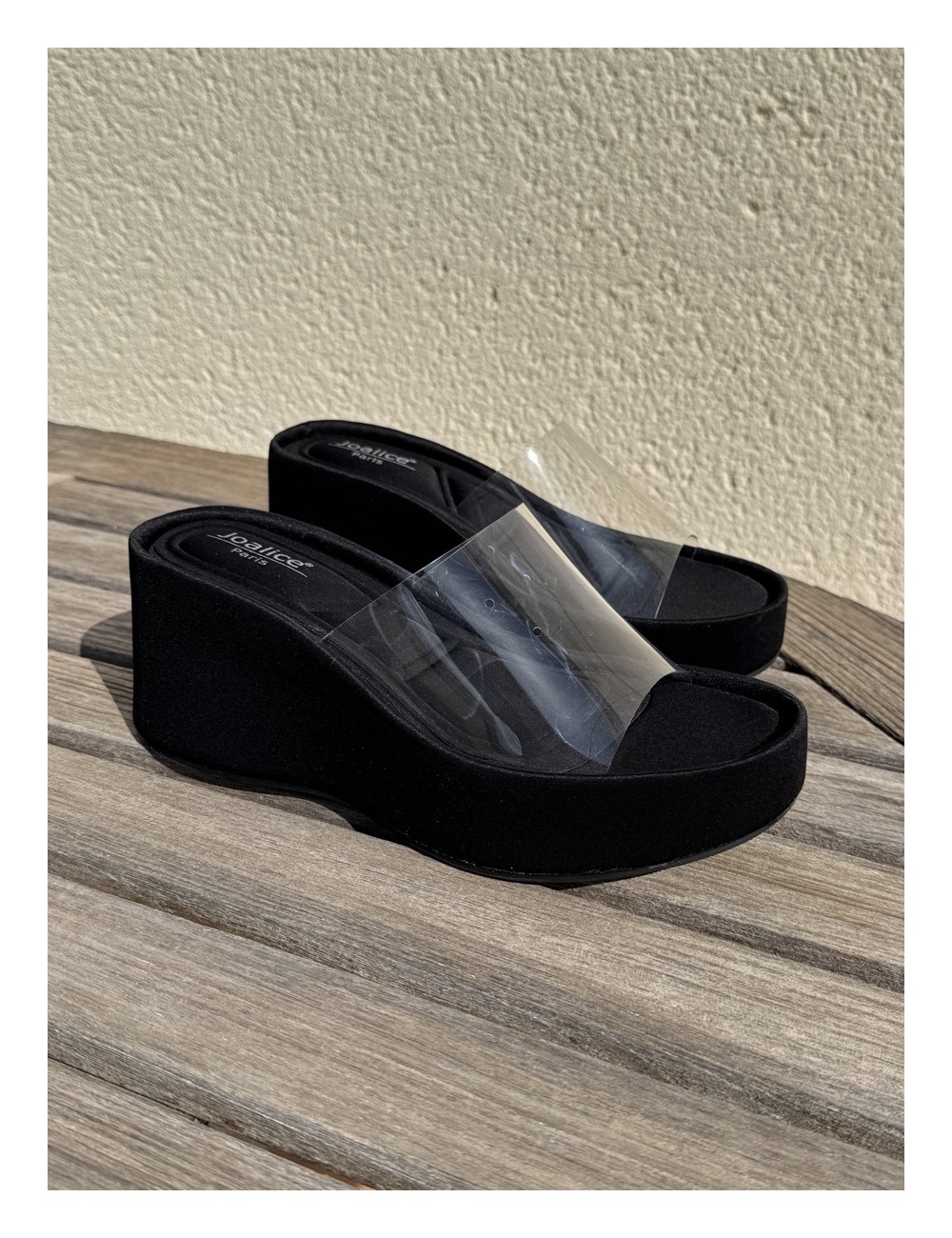Sandalias Wedge con pala Transparente Bella Noir