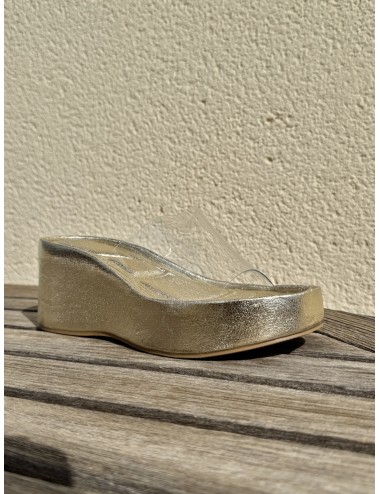 Sandalias Wedge con pala Transparente Bella Gold