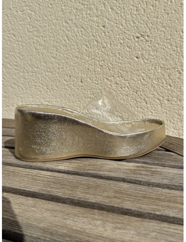 Sandalias Wedge con pala Transparente Bella Gold