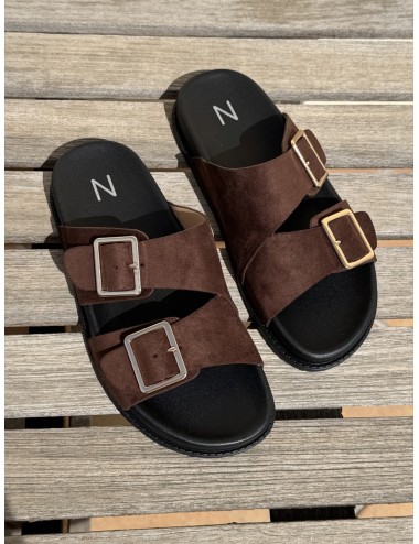 Sandalias con doble hebilla Lido Brown