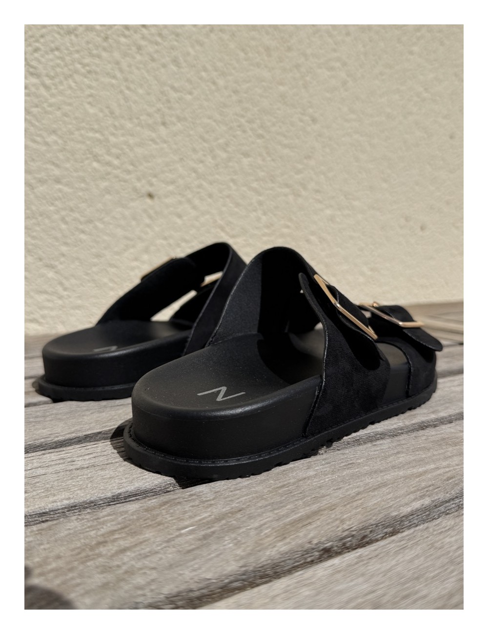 Sandalias con doble hebilla Lido Noir