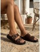 Sandalias con doble hebilla Lido Brown