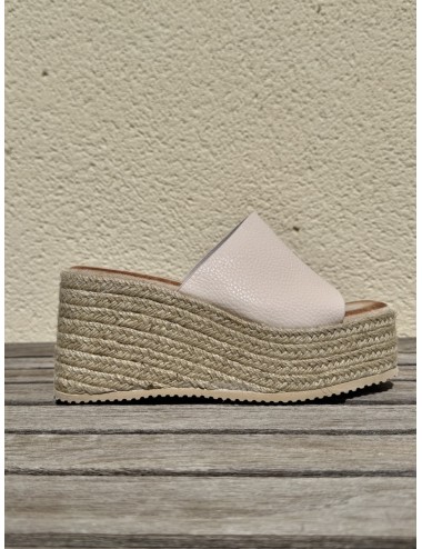 Cuñas con Plataforma y Esparto Malleva Beige