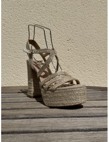Sandalia de tacón y Plataforma con tiras en trenzado Ginosa