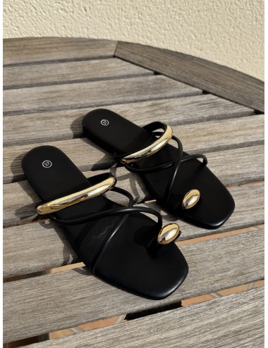 Sandalias con detalle dorado Vernazza Noir