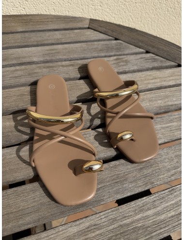 Sandalias con detalle dorado Vernazza Khaki