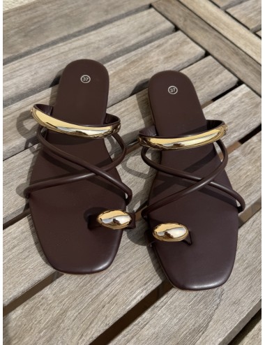 Sandalias con detalle dorado Vernazza Brown