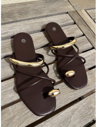 Sandalias con detalle dorado Vernazza Brown