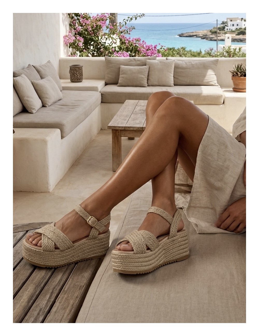 Sandalias de Esparto Lioni Beige