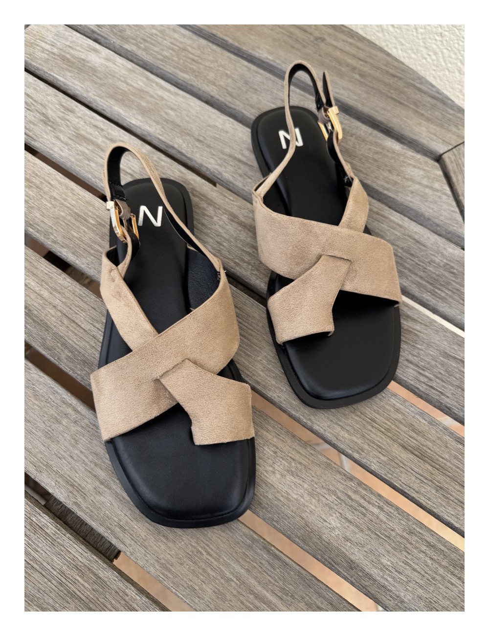 Sandalias Planas Ticci Khaki