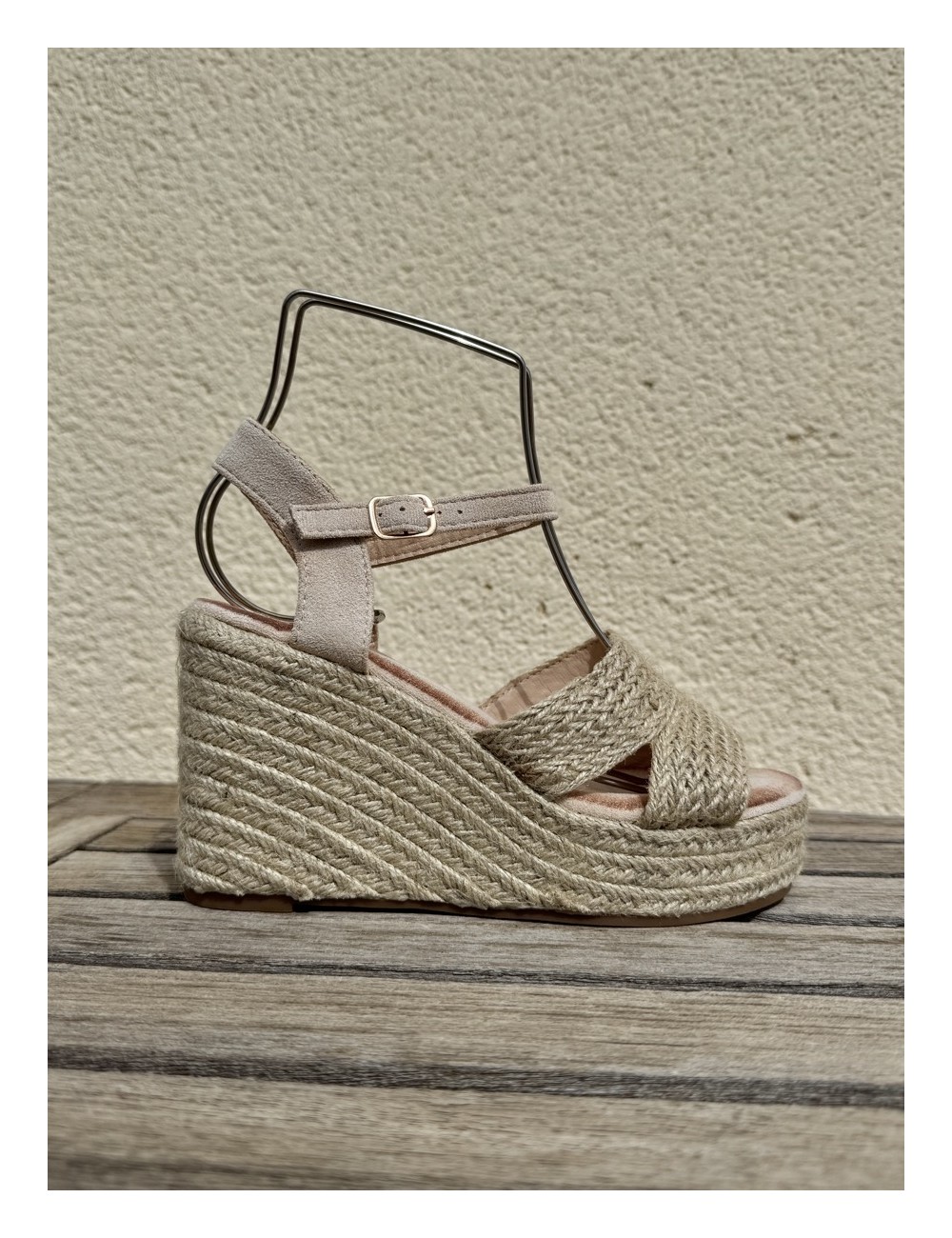 Sandalias Yute con Plataforma Aglie Beige