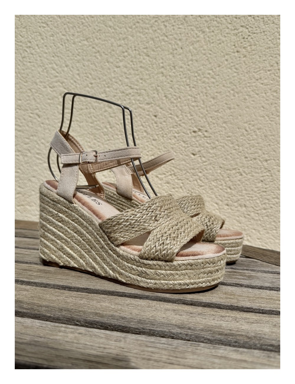 Sandalias Yute con Plataforma Aglie Beige