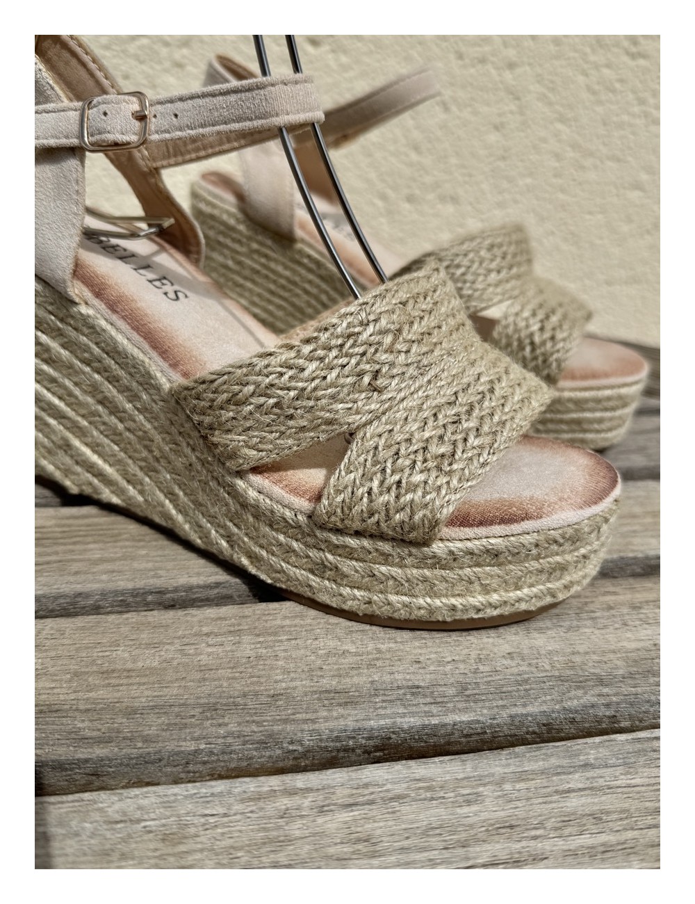 Sandalias Yute con Plataforma Aglie Beige