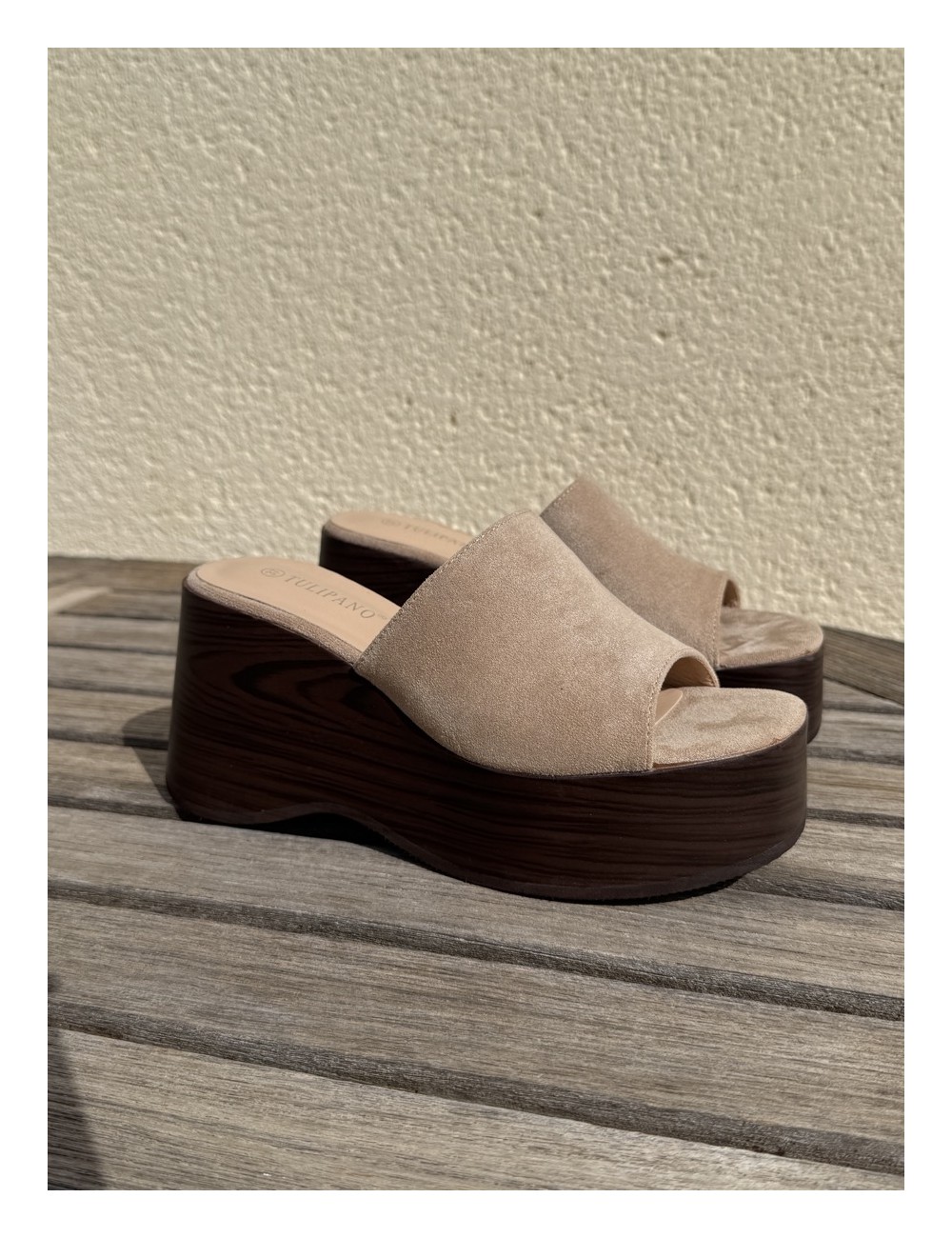 Sandalias con plataforma Tevere Beige