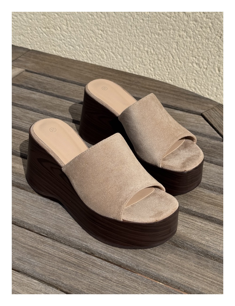 Sandalias con plataforma Tevere Beige