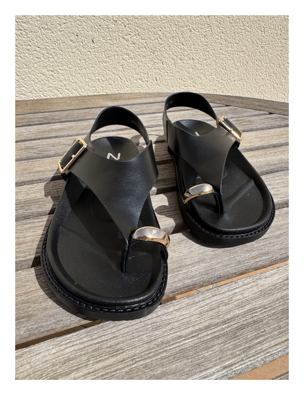 Sandalias con Hebilla Sabbia Noir