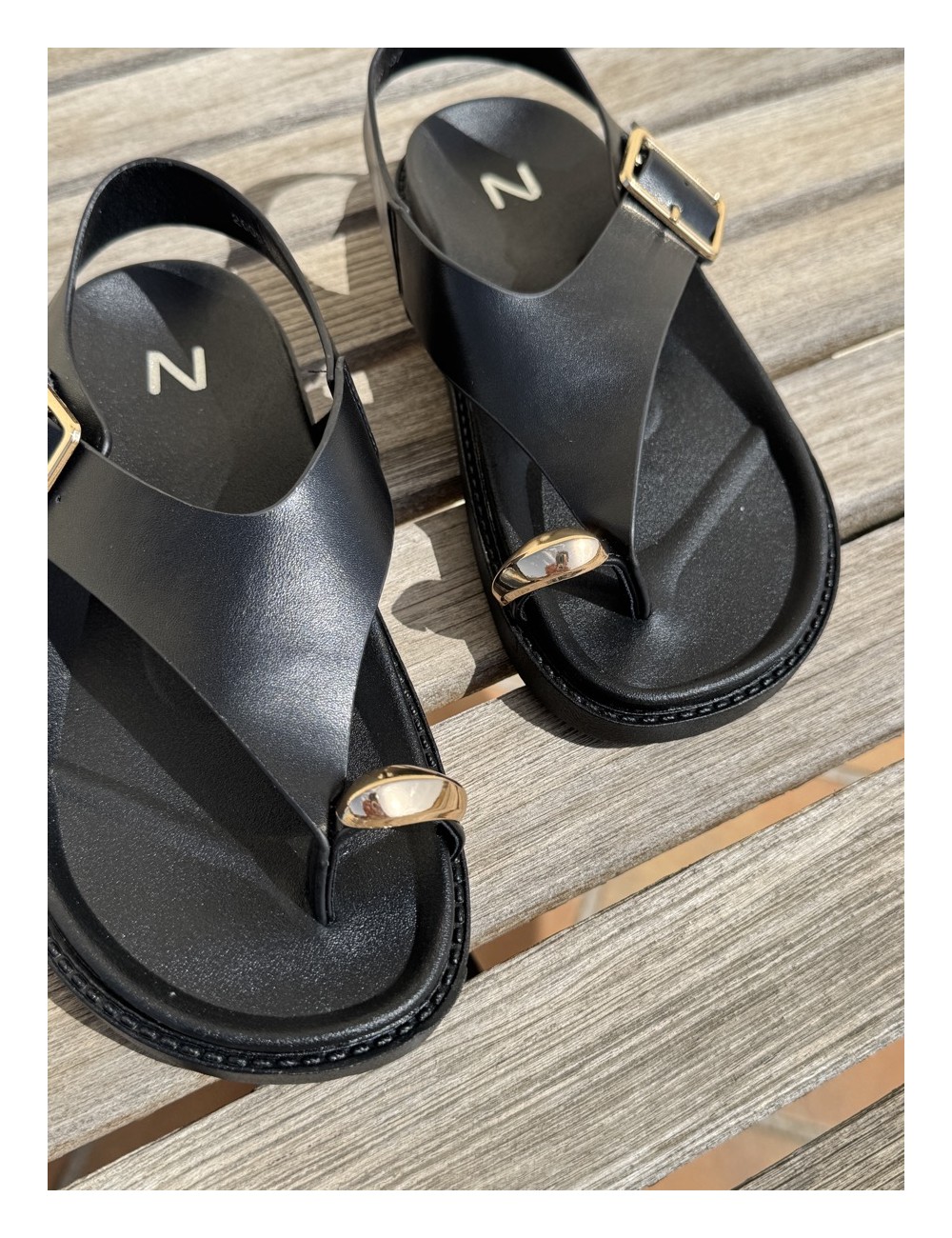Sandalias con Hebilla Sabbia Noir