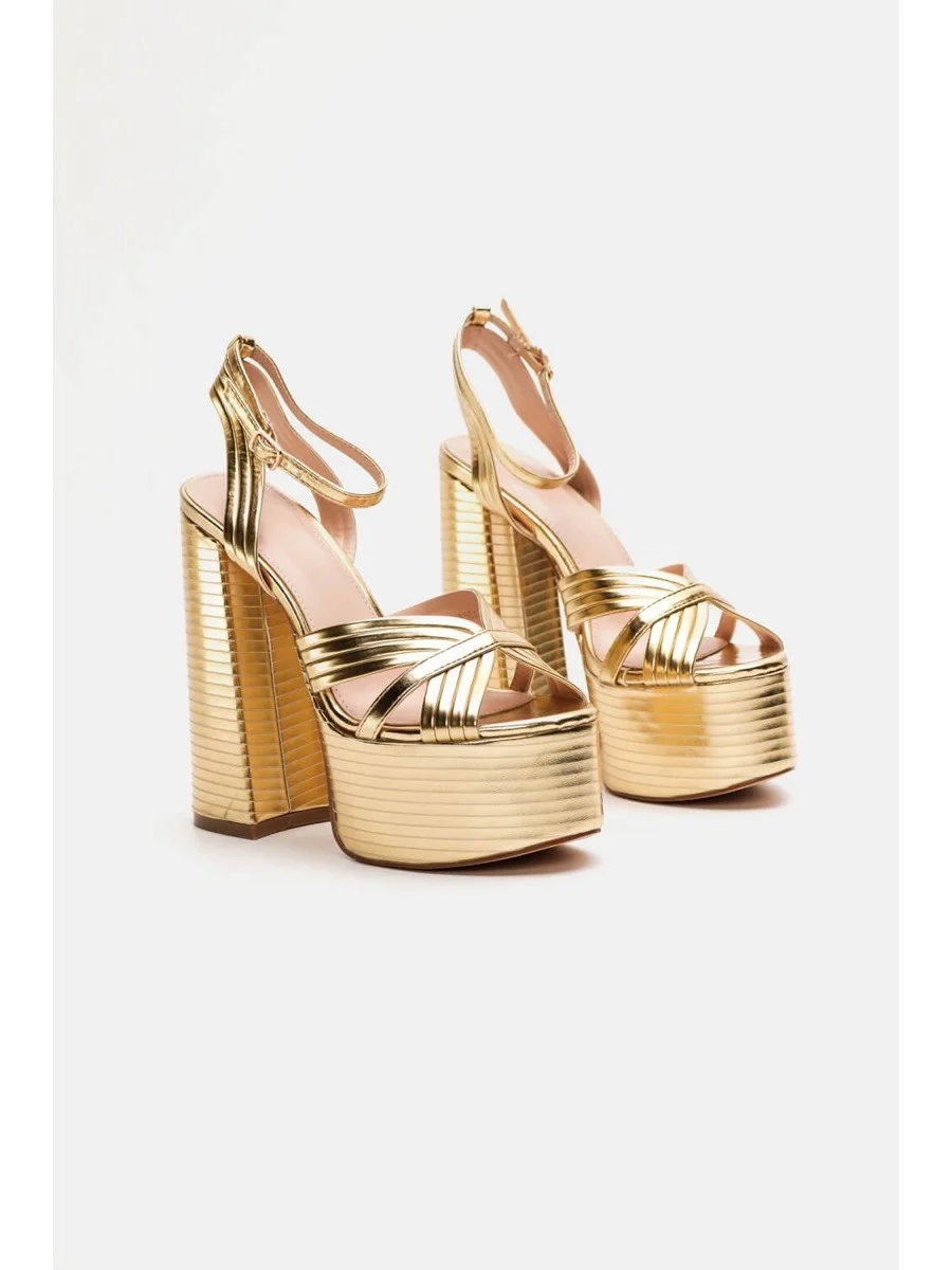 Sandalias con Tacón Pizzoli Gold